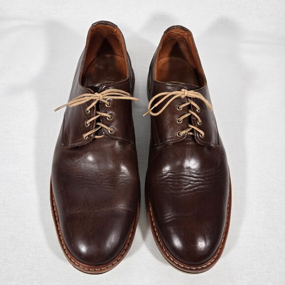 ALLEN EDMONDS Old Money BROWN Leather Plain Toe Derby Oxford Casual Shoe Size13D - Picture 4 of 17